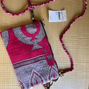 Sari Bari Pink and Lavender printed cross body